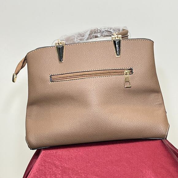 NEW Aimily Handbag Crossbody with Charm & Embroidered Detail PU Leather - Picture 2 of 9